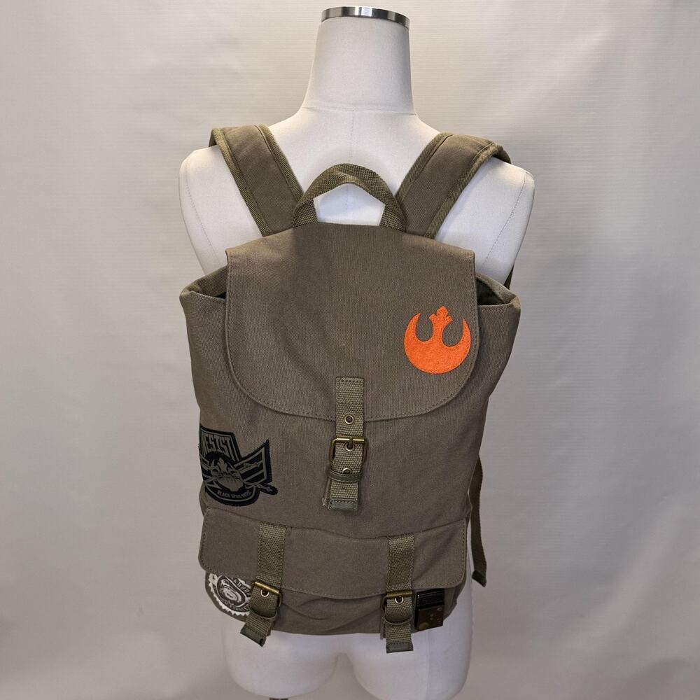 Star Wars Green Canvas Backpack 15 In Rebel Alliance Logo Resist Men Bag